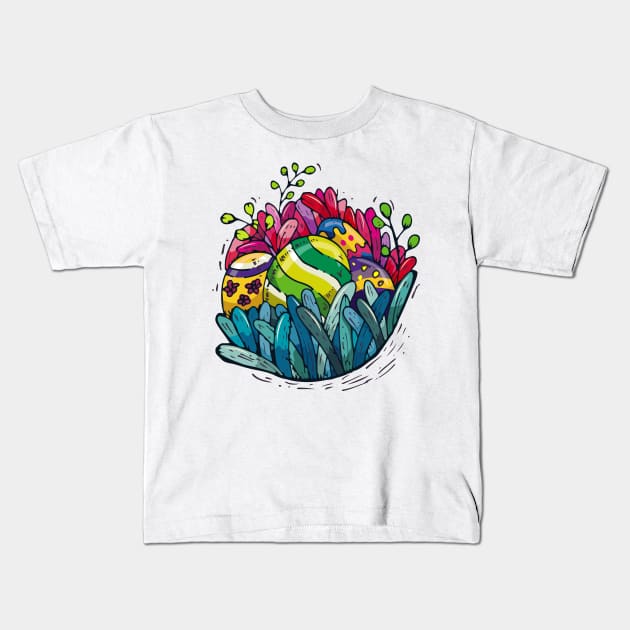 Happy Easter. Colorfull Easter Egg Kids T-Shirt by lolisfresh